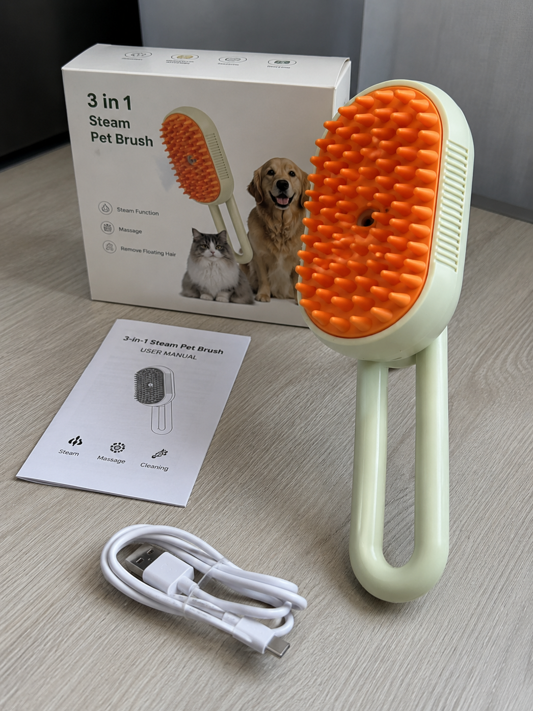 3-in-1 Steam Pet Brush